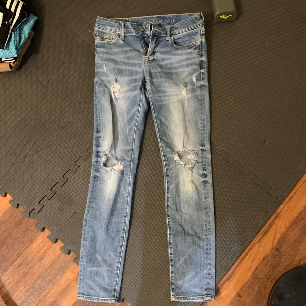 American Eagle skinny ripped jeans